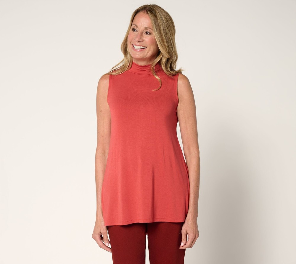 LOGO by Lori Goldstein Women's Top Sz M Make Your Selection: Layers Red A728803