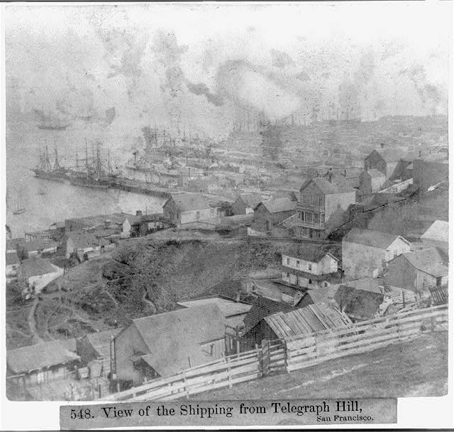 View of the Shipping from Telegraph Hill,San Francisco,California,CA,1866