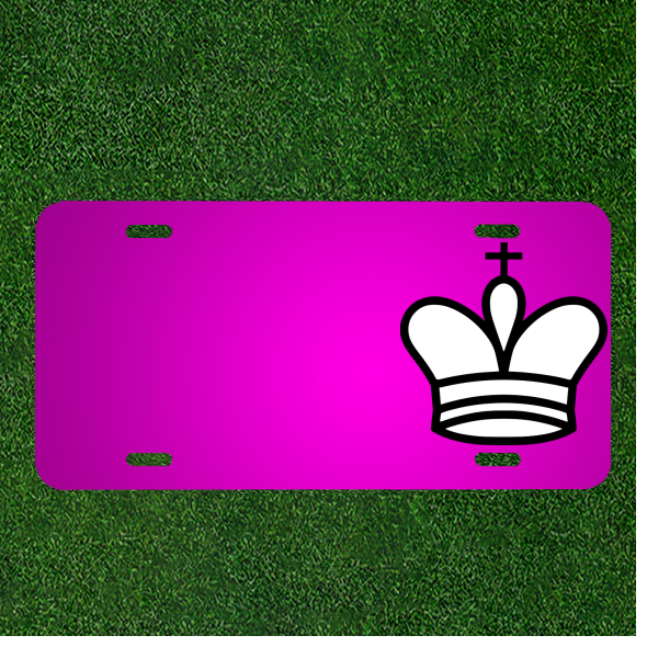 Custom Personalized Chess King Meeple Car License Plate with Names  