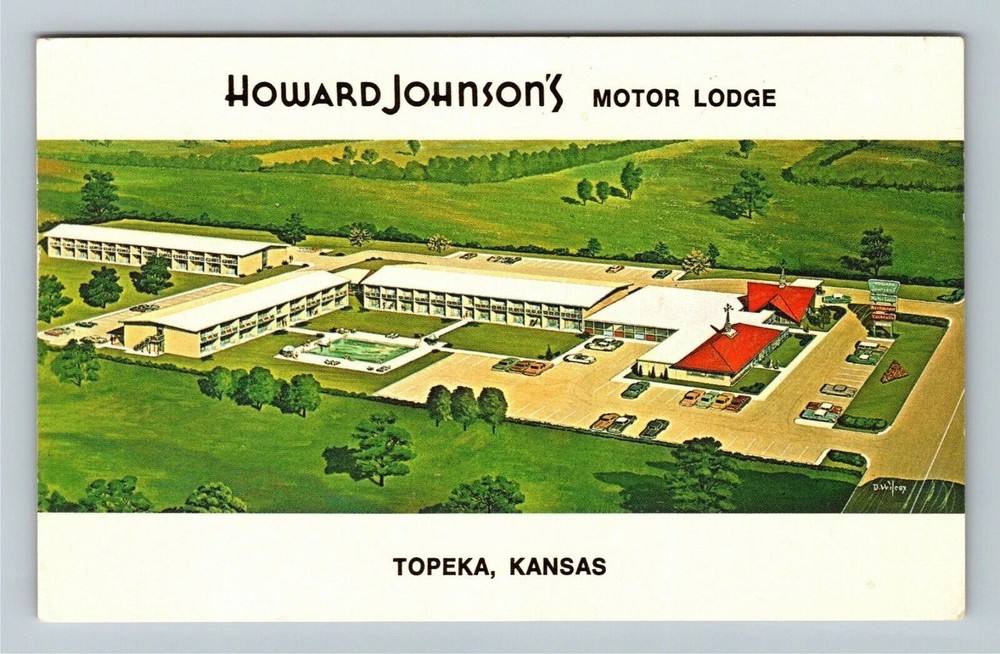 Topeka KS-Kansas, Howard Johnson Motor Lodge, Advertising, Vintage Postcard