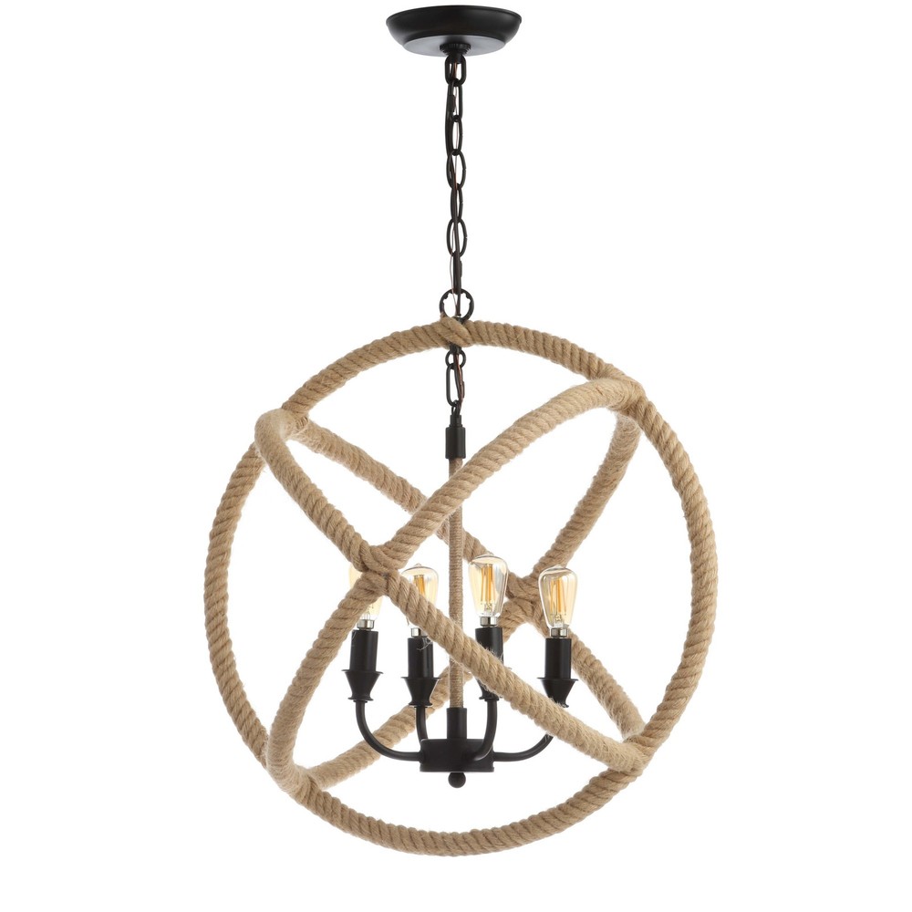 Jonathan Y Soka 4-Light 20-Inch Brown LED Pendant