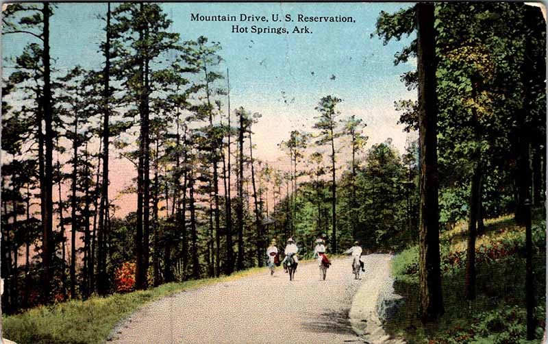 Postcard ROAD SCENE Hot Springs Arkansas AR m/09 AO7493