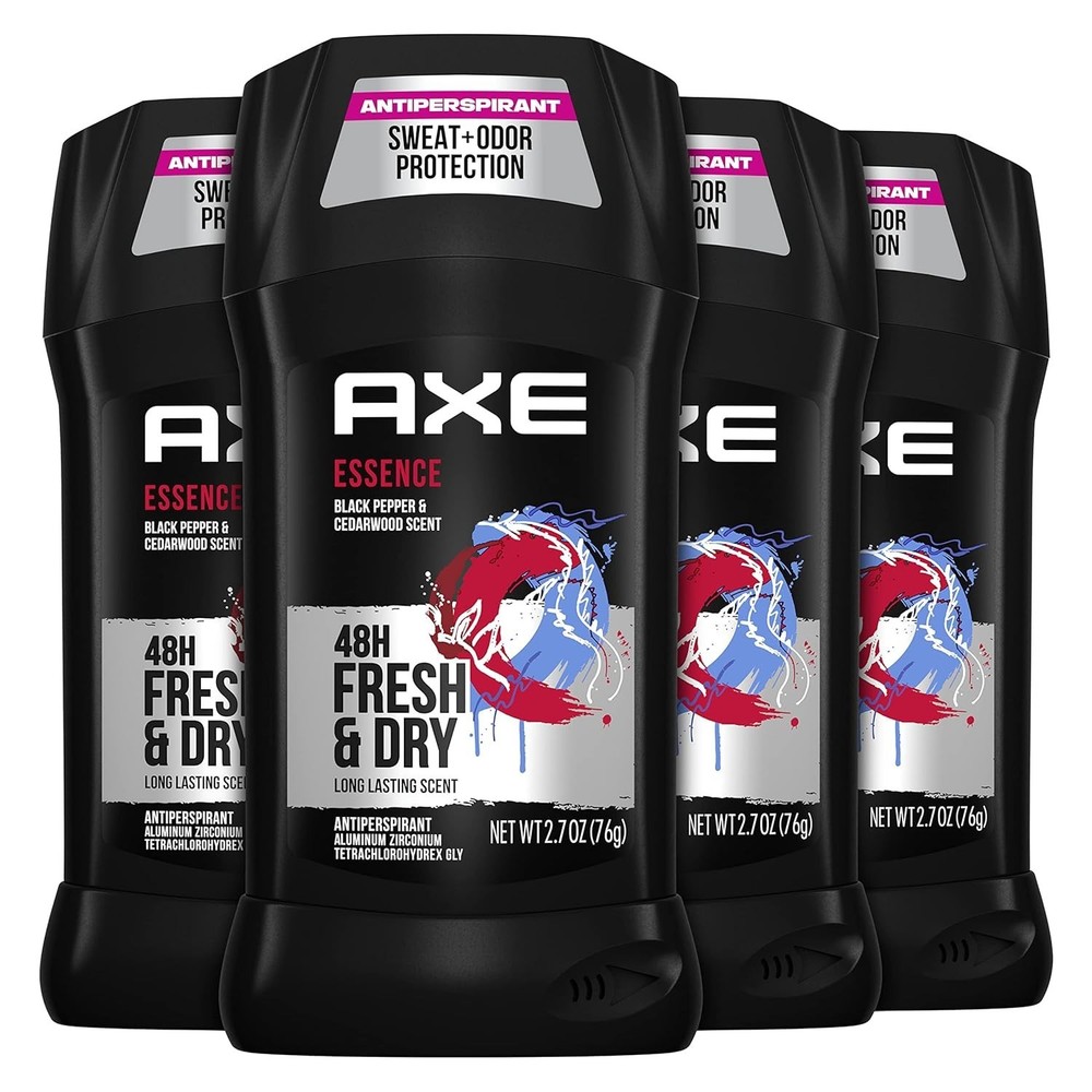 AXE Essence Men's Antiperspirant Deodorant Stick 48Hr Fresh Dry 4 Pack
