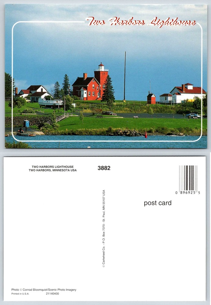 Two Harbors Minnesota TWO HARBORS LIGHTHOUSE Postcard V92