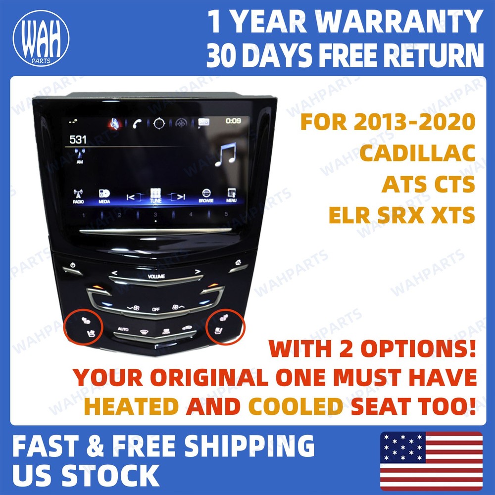 For Cadillac Escalade ATS CTS XTSCUE System Navigation Radio w/ Heated & Cooled
