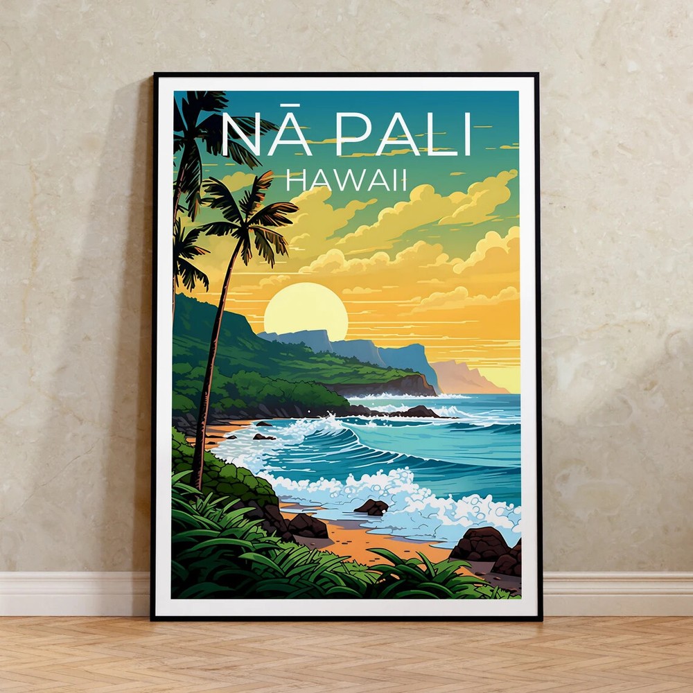 Nā Pali Art Poster Premium Quality Choose your Size