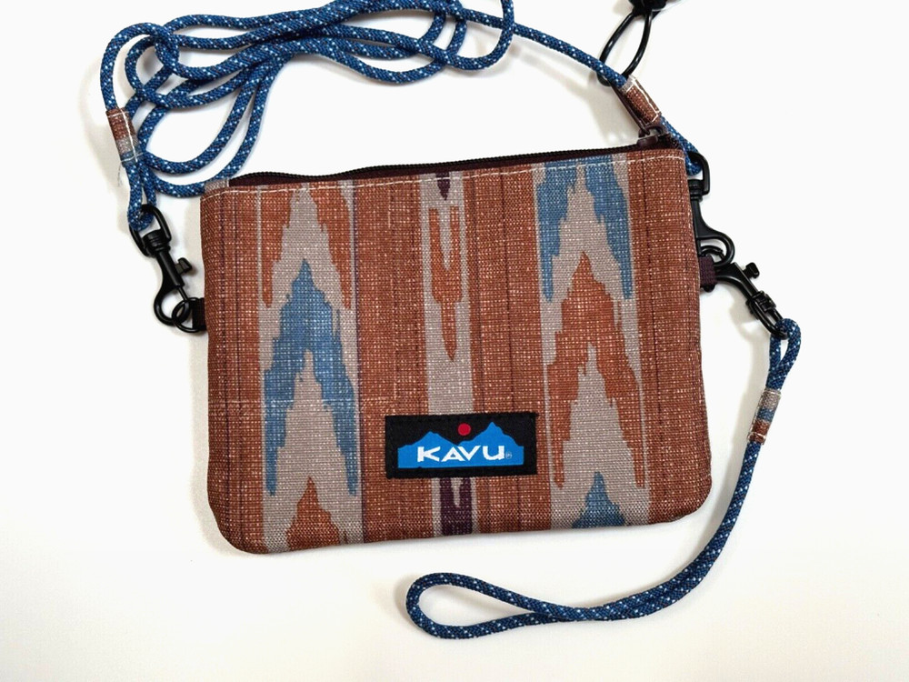 KAVU Renrose Crossbody Wallet ~ Tumbleweed Ikat
