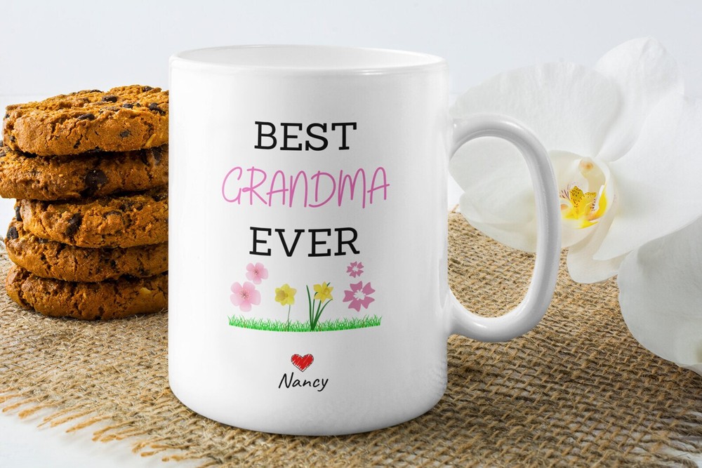 Best Grandma Ever Custom Mother's Day Mug Personalized Grandma Mug Beautiful