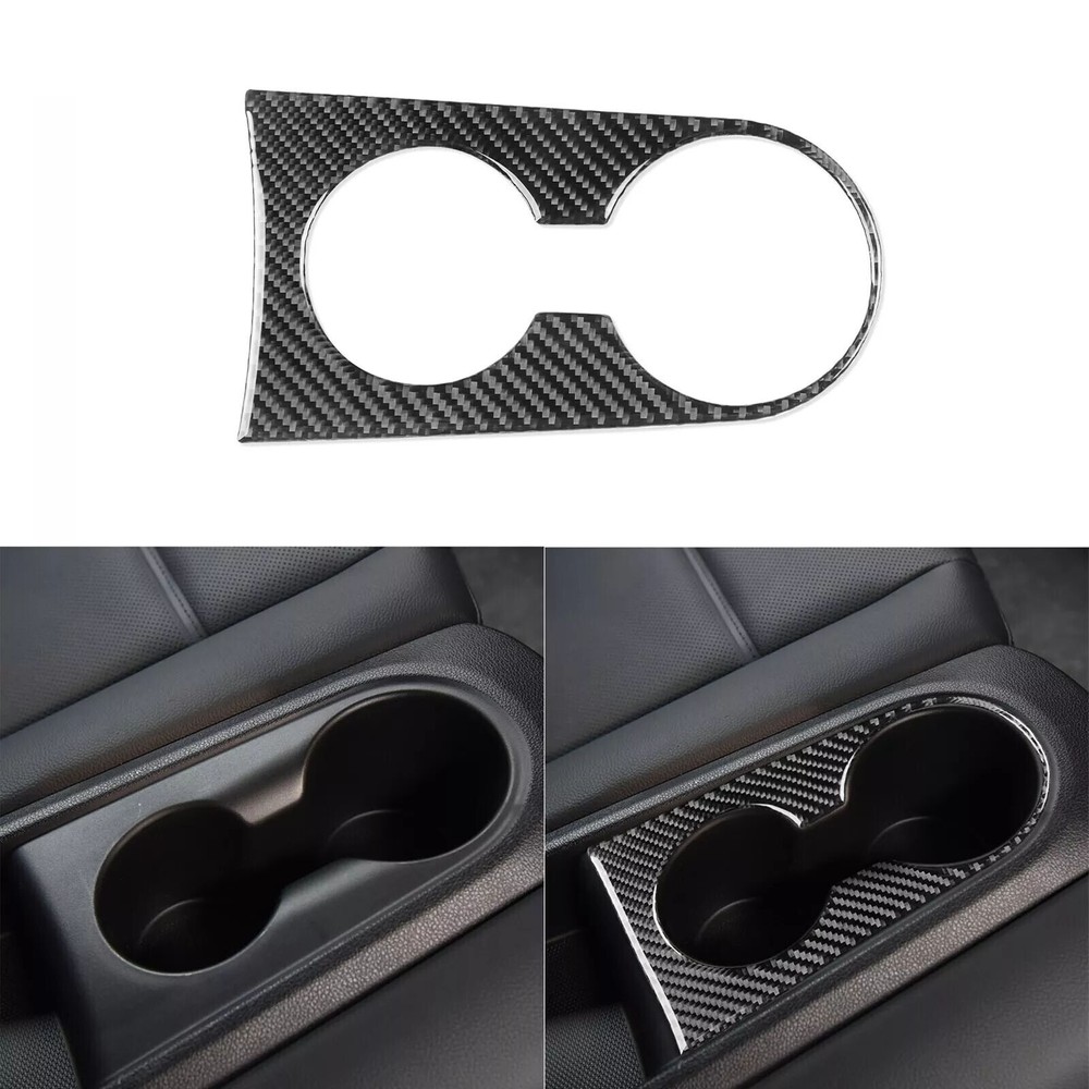 Real Carbon Fiber Rear Water Cup Holder Cover For Hyundai Veloster JS N 2019-22