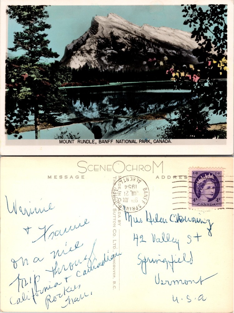 RPPC Mount Rundle Banff National Park Canada Photo Postcard