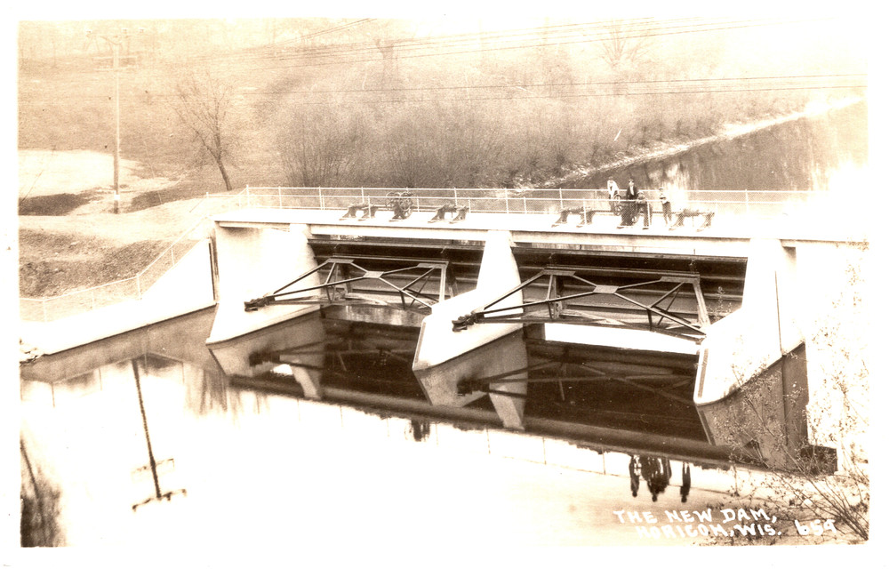 The New Dam at Horicon Marsh Wisconsin WI 1920s RPPC Postcard Photo