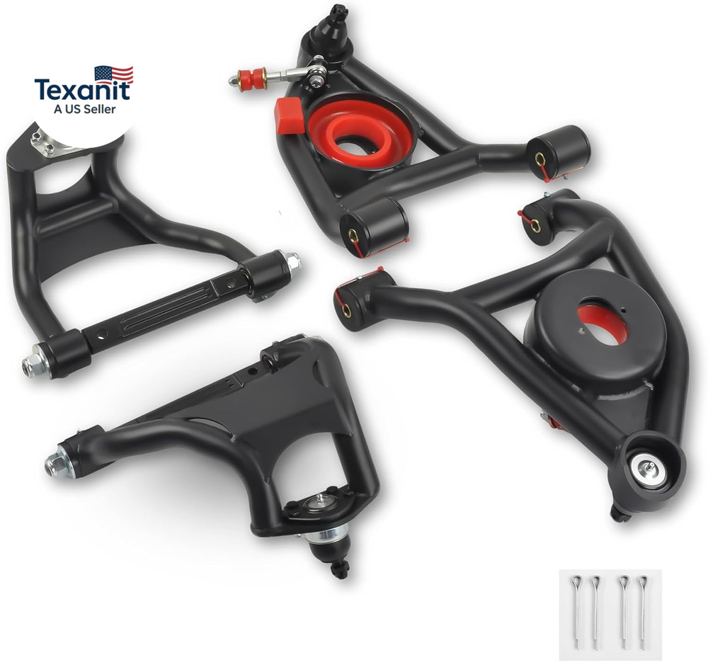 Front Upper & Lower Suspension Control Arms Compatible with 1968-1972 Chevrolet