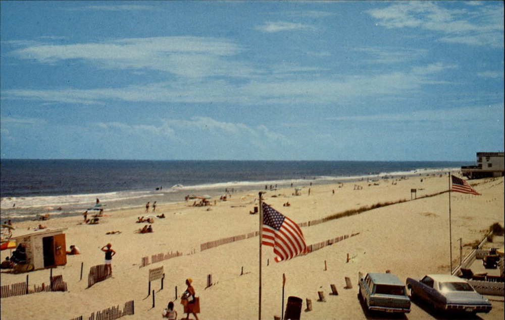 Delaware Fenwick Island beach Greetings aerial view ~ 1970s postcard sku349