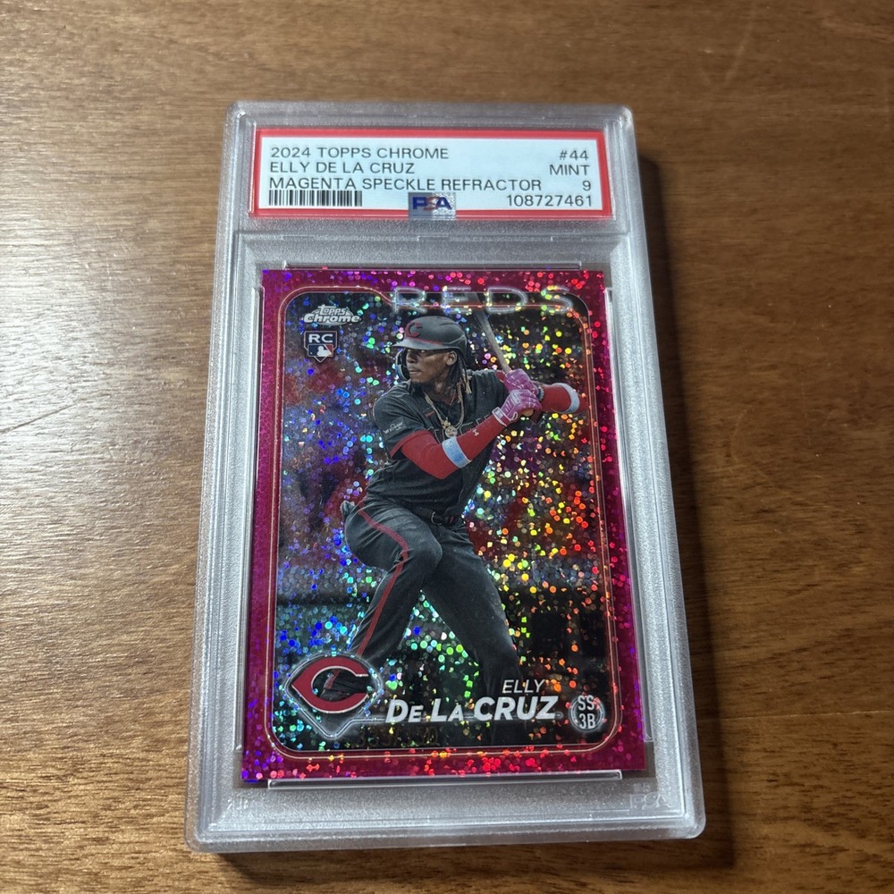 2024 Topps Chrome Elly De La Cruz RC Magenta Speckle Refractor  /350 PSA 9