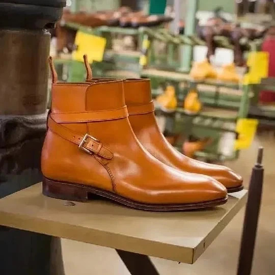 New Custom Brown Genuine Leather Boots Jodhpur Style Classic Boots