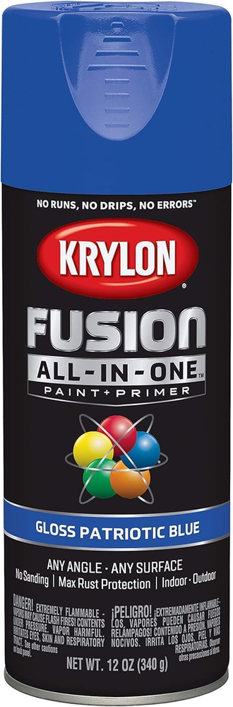 Fusion All-In-One Adhesive Spray Paint for Indoor/Outdoor Use, 12 Oz, Patriotic