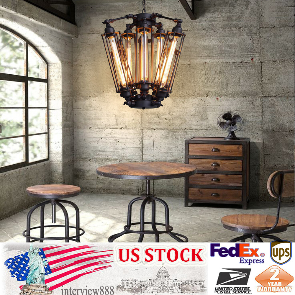 Industrial Steampunk Metal Pendant Hanging Lamp Chandelier Light