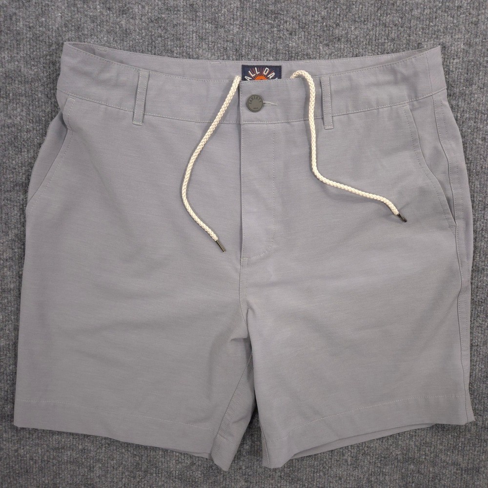 Faherty All Day Shorts Mens 31 Ice Gray Hybrid Performance Chino Outdoor Casual