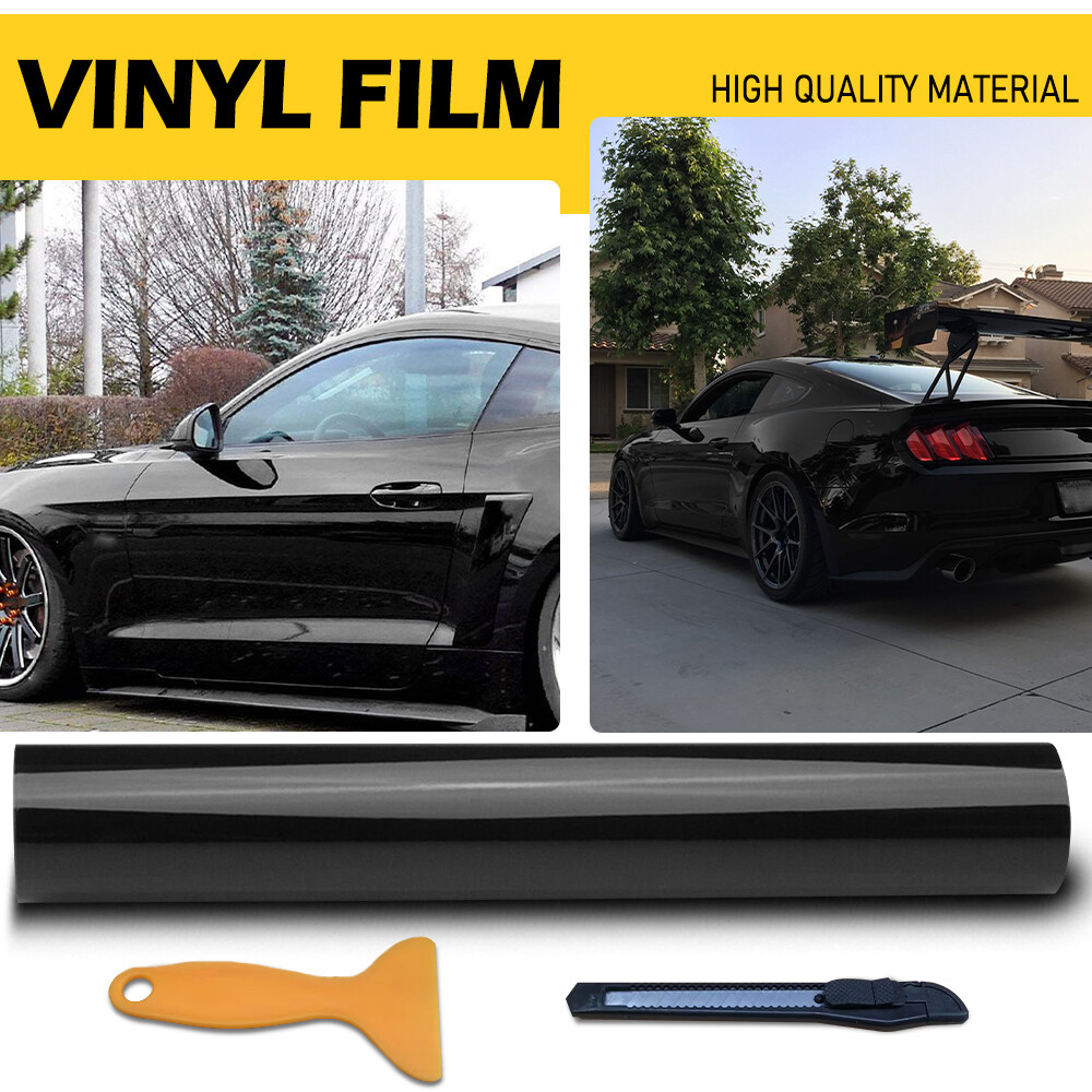 1pcs Gloss Black Vinyl Wrap Car Sticker Film Decal Bubble Free For Honda Accord