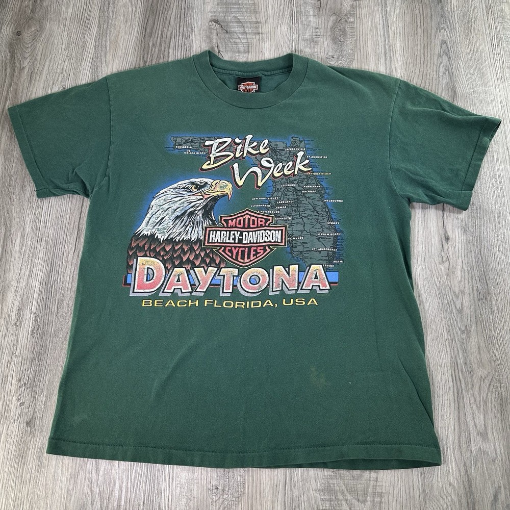 Vintage Harley Davidson 1996 Daytona Beach T-shirt Single Stitch Mens Large 90s
