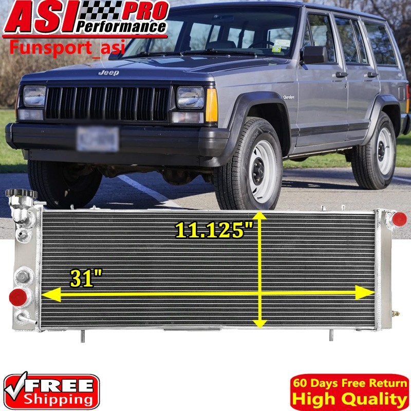 4 ROW Aluminium Radiator Fits 1991-2001 1992 1993 1994 Jeep Cherokee XJ 4.0L AT