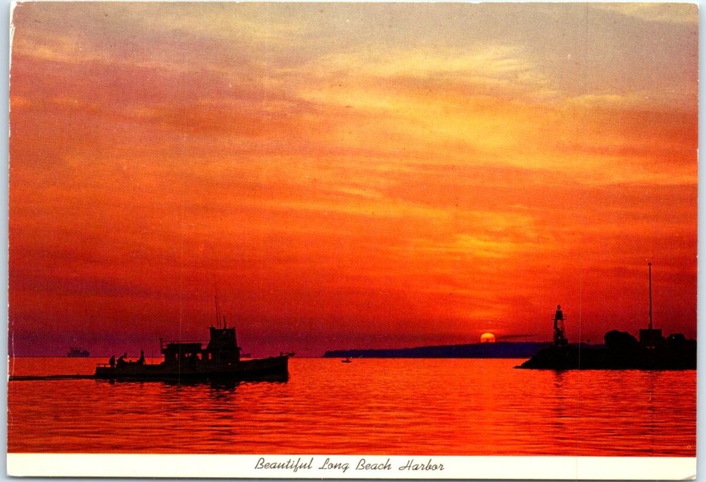 Postcard - Beautiful Long Beach Harbor, California, USA