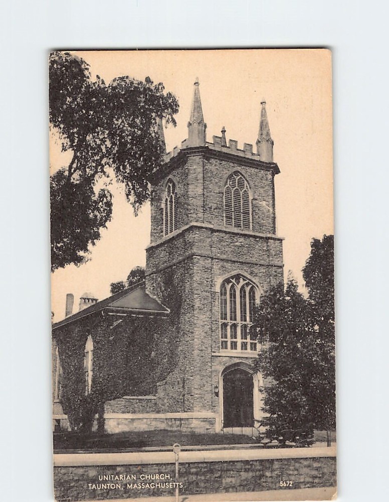Postcard Unitarian Church Taunton Massachusetts USA