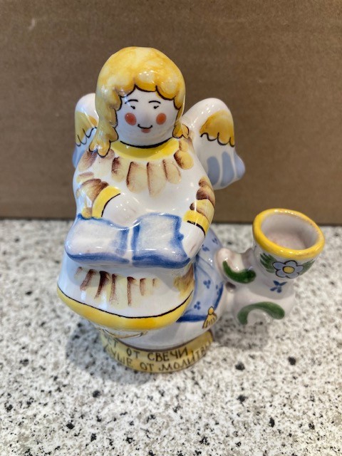 Handcrafted Decorative Ceramic Angel Figurine Candle Holder