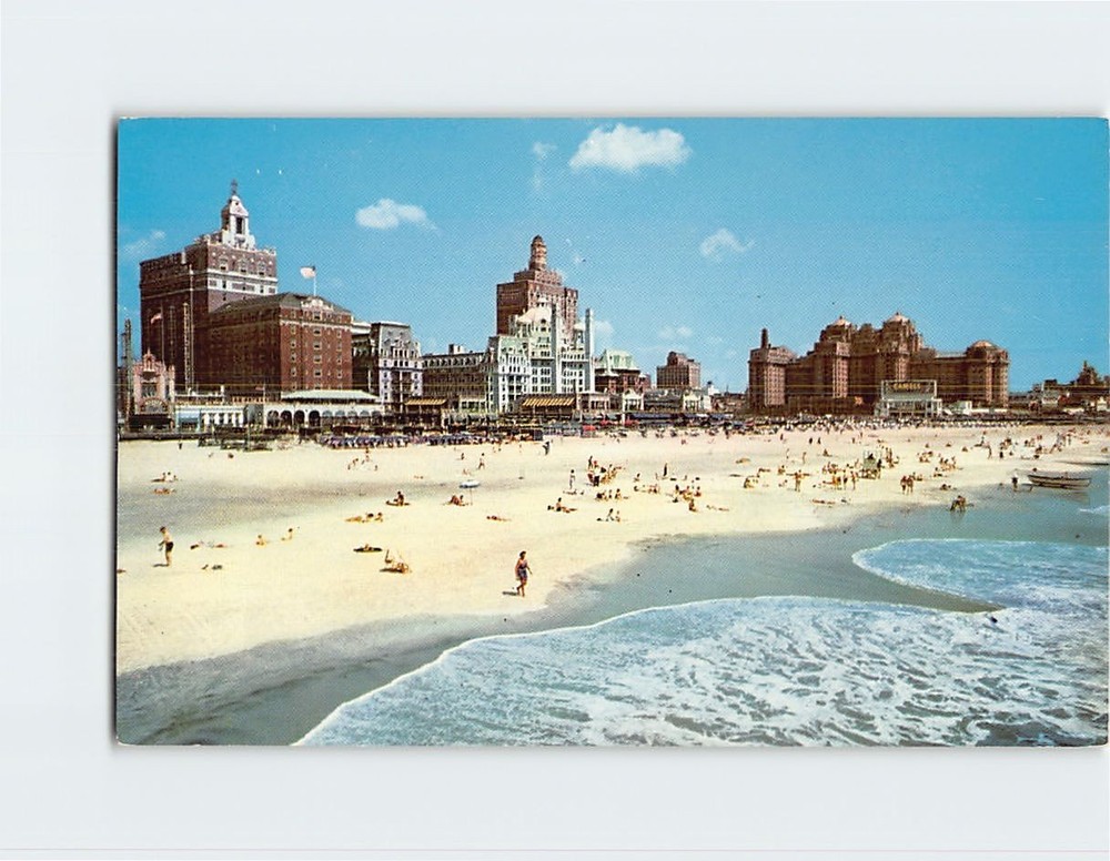 Postcard Beach & Skyline Atlantic City New Jersey USA