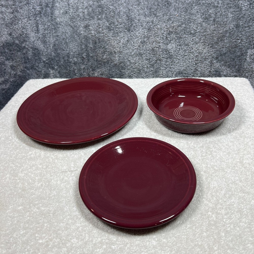 Fiesta Ware 3 Piece Place Setting Bowl 2 Plates Mulberry Purple