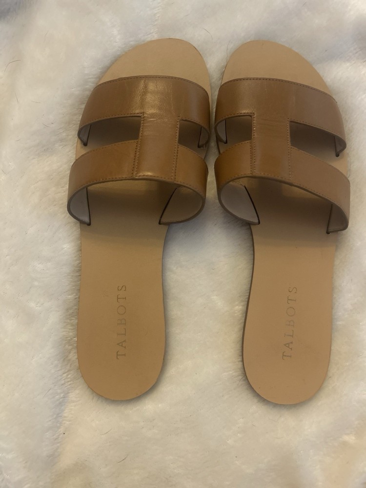 Talbots Hannah Vachetta Leather Slides