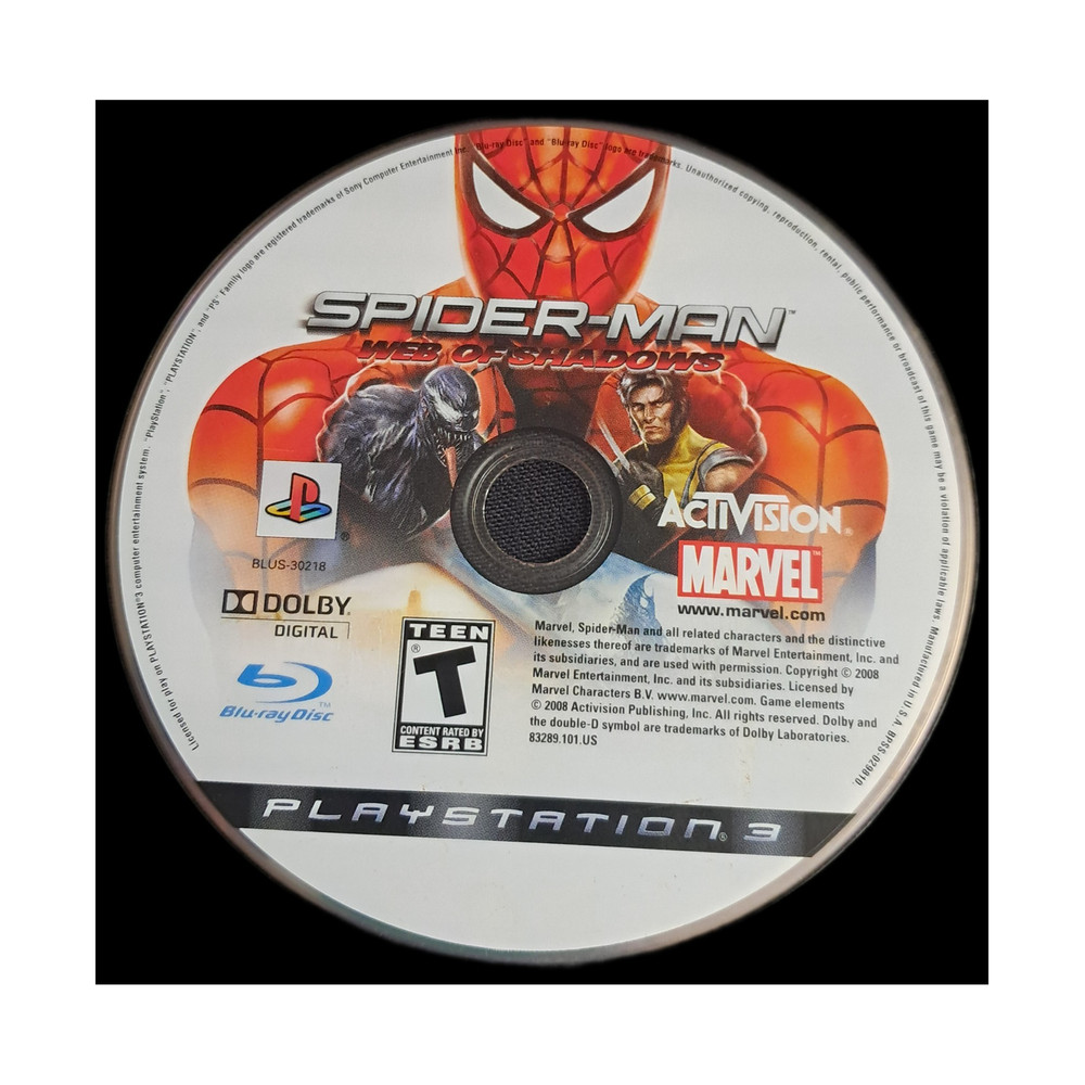 Spider-Man: Web of Shadows (Sony PlayStation 3) [Disc Only] MINT
