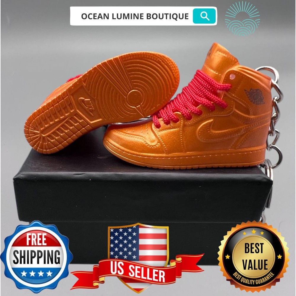 Air Jordan 3D Mini Sneaker Keychain, Basketball Sneaker Collectible, Box Options