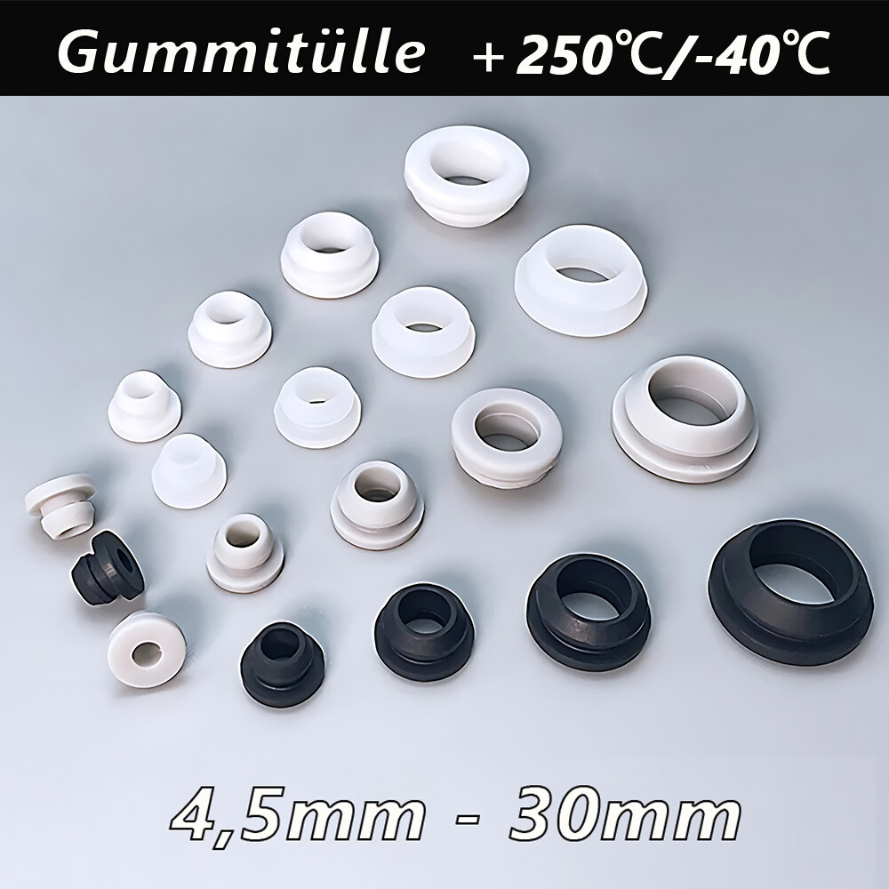 4.5mm-30mm Silicone Rubber Grommet Plug Bung Cable Wiring Protect Bushes Snap On