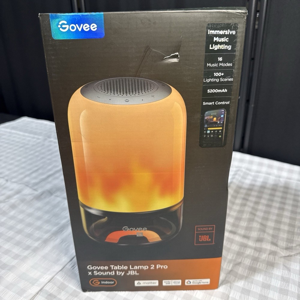 Govee JBL Table Lamp 2 PRO x Sound By JBL, 16 Sound Modes, 100+ Lighting, Open