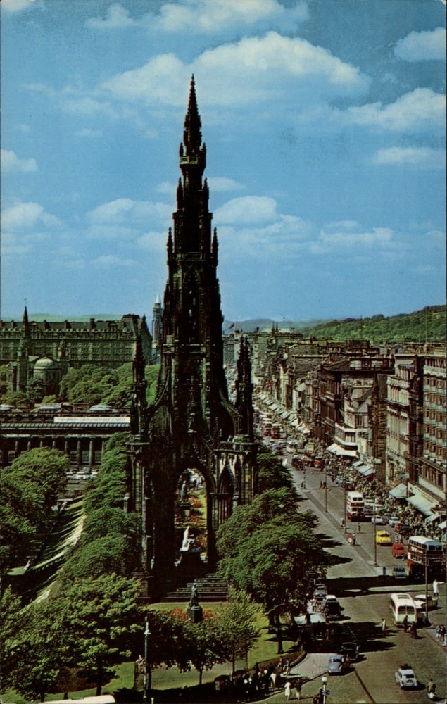 Edinburgh Scotland United Kingdom Scott Monument Princes Street vintage postcard