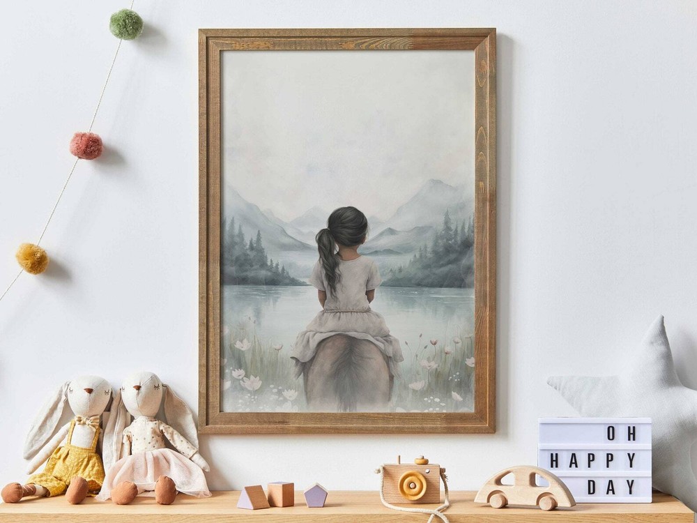 Girl And Horse Print Horse Decor Girls Room Horse Gift Young Girl Horse Riding