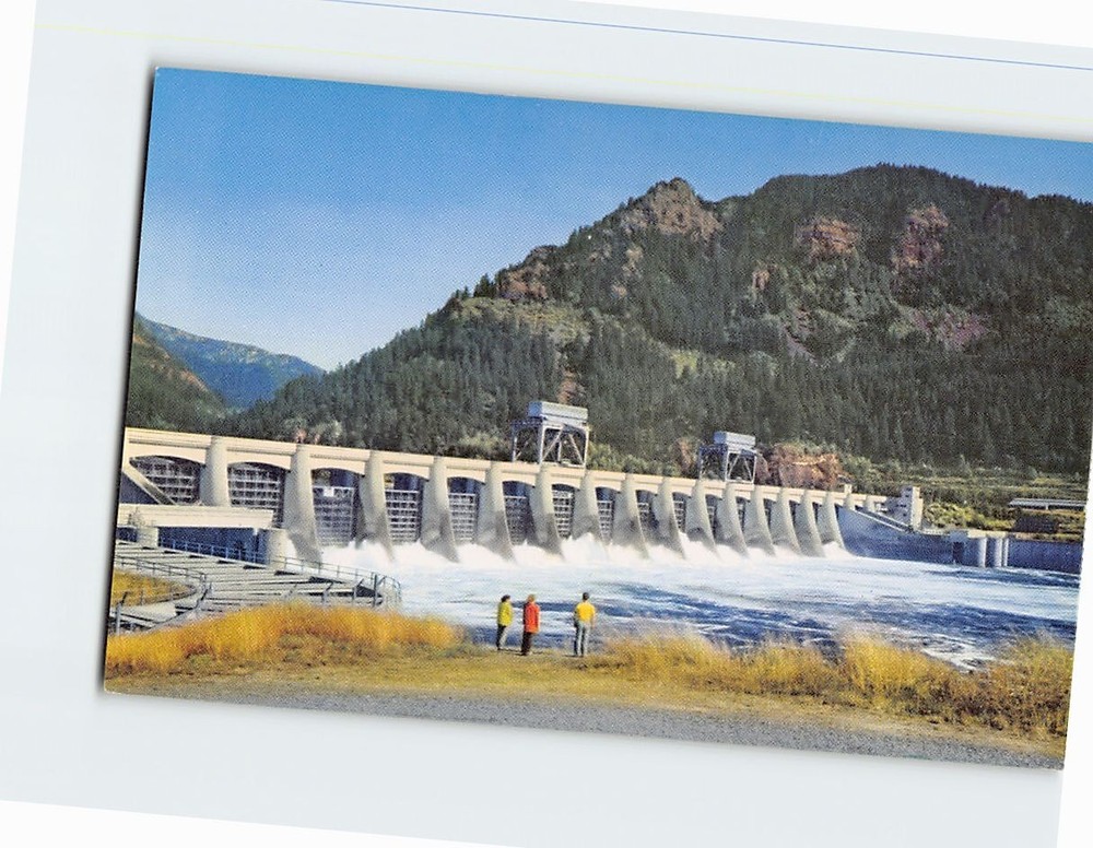 Postcard Bonneville Dam Columbia River Oregon-Washington USA