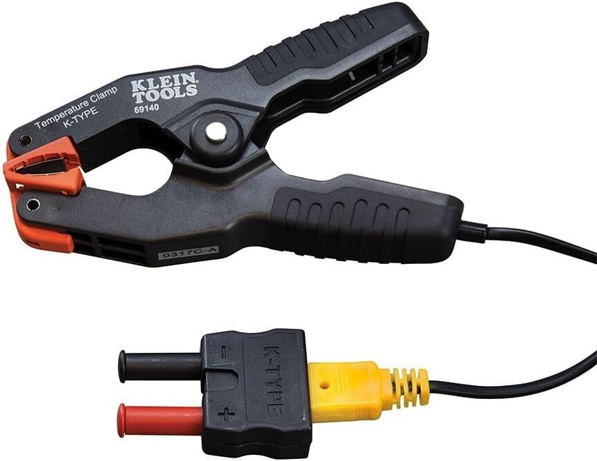 69140 K-Type Thermometer, Pipe Temperature Clamp for HVAC