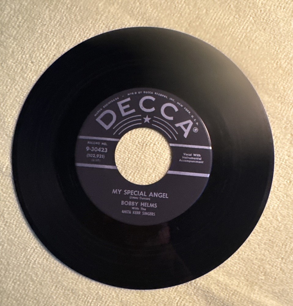 Bobby Helms: My Special Angel / Standing At The End Of My World  45rpm, 1957