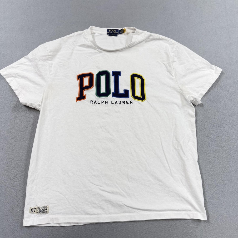 Polo Ralph Lauren Shirt Mens XL White POLO Logo Classic Fit T-Shirt Tee