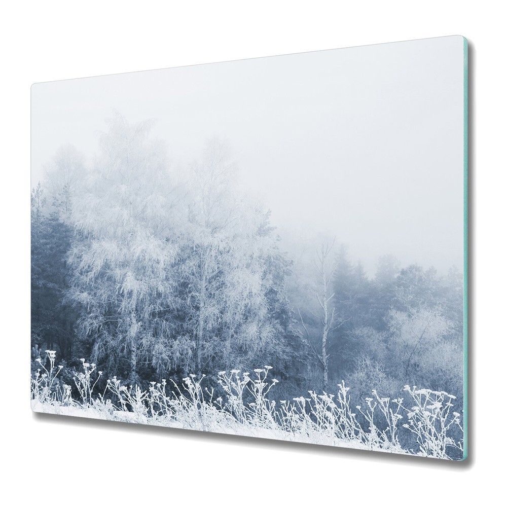 Glass Chopping Cutting Board Winter Trees Winter Forest Tree Nature Wild 60x52