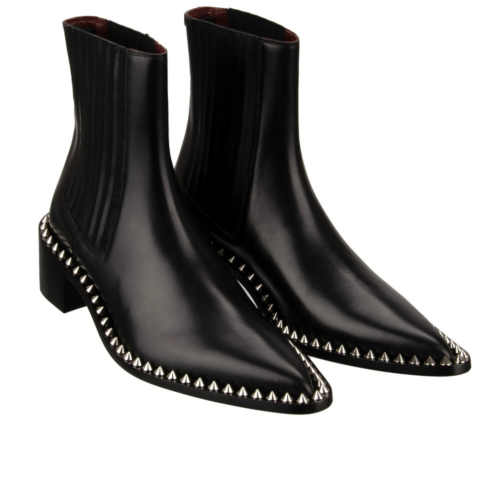 Dolce Gabbana Dg Metal Logo Studded Ankle Boots Achille Design-image