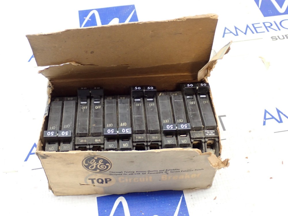 GE TQP-250 50 Amp 2 Pole 120/240V plug in Circuit Breaker New Lot of 6