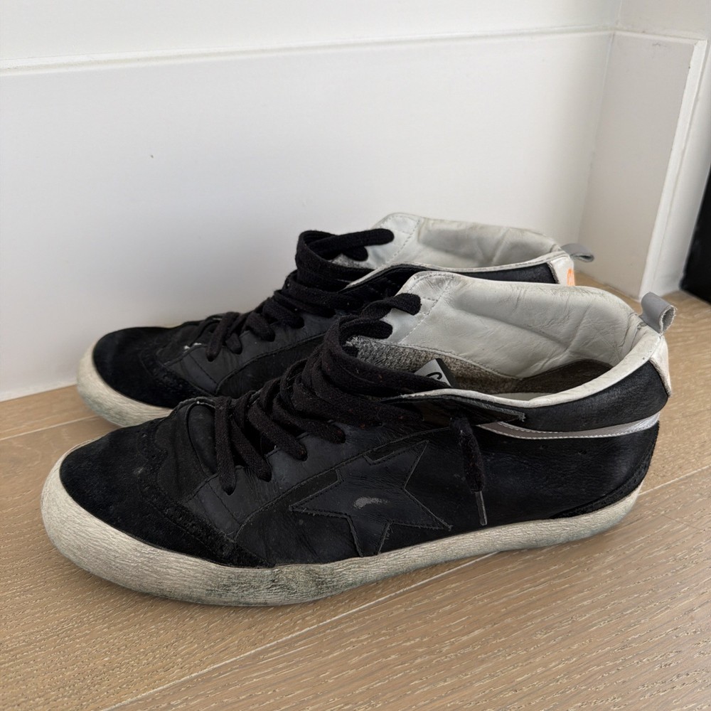 Golden Goose Men’s Mid Star Sneakers Black Suede Size 42 US 9 Made In Italy