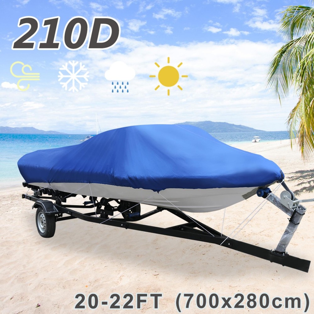 20-22FT Waterproof Fishing Ski Bass Speedboat V-shape Boat Cover 700 x 280cm