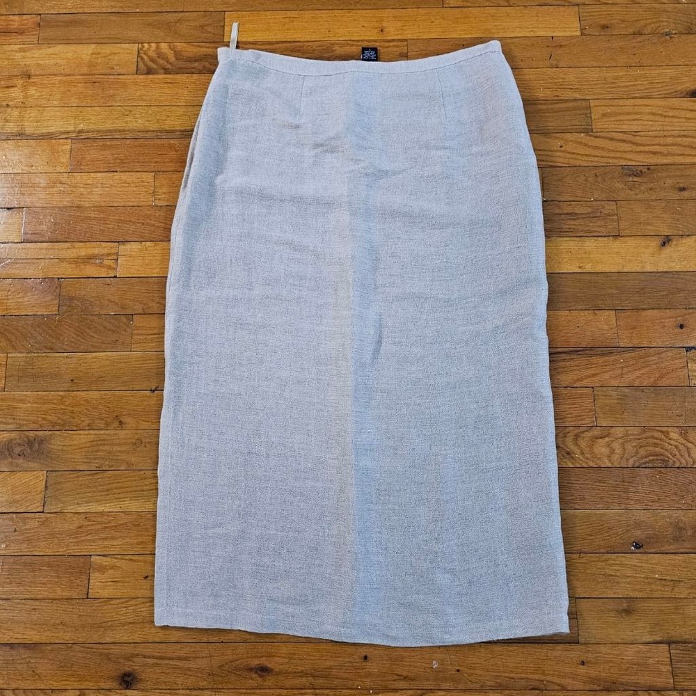 Women's Eileen Fisher Beige Linen Blend Pencil Skirt Size L