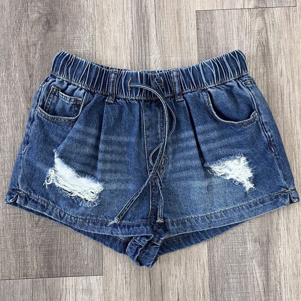 Indigo Rein Jean Denim Shorts Women Size 5 Blue Distressed Ripped Cotton Summer