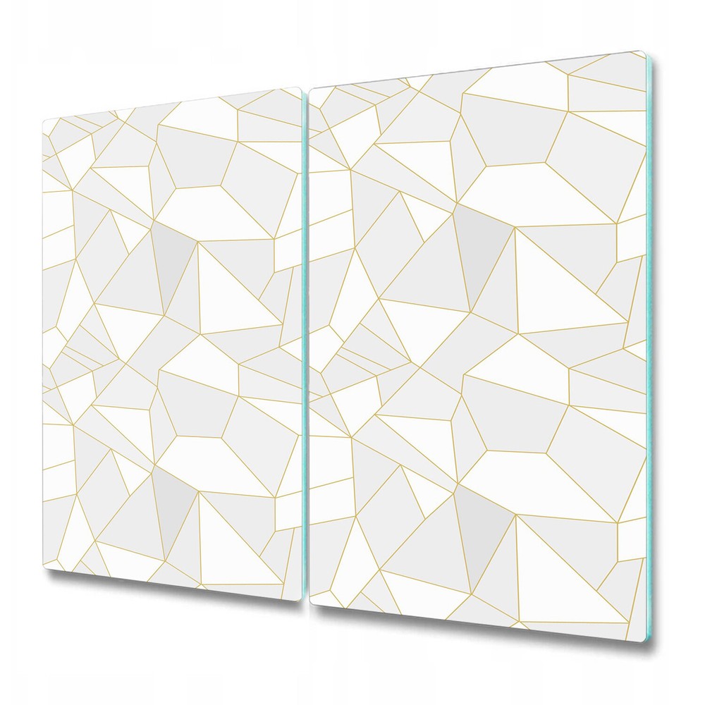 Glass Cover Light Triangle Design Light Grey Chopping Board 2x30x52 – Durable Serving Cutting Surface