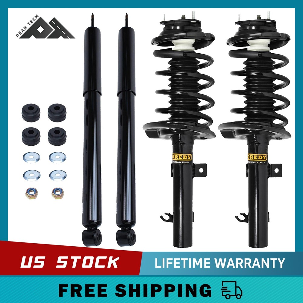 2x Front Struts & 2x Rear Shock Absorbers Assembly for Ford Focus 2008 - 2011